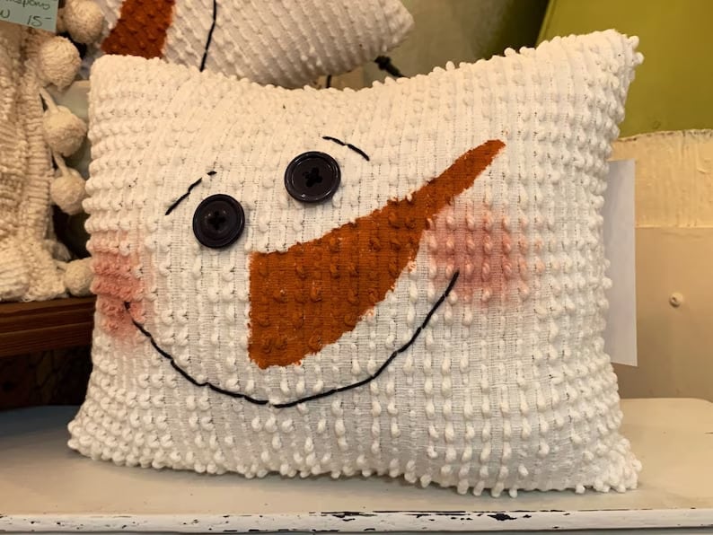 8. Chenille snowman pillow 8. Chenille snowman pillow