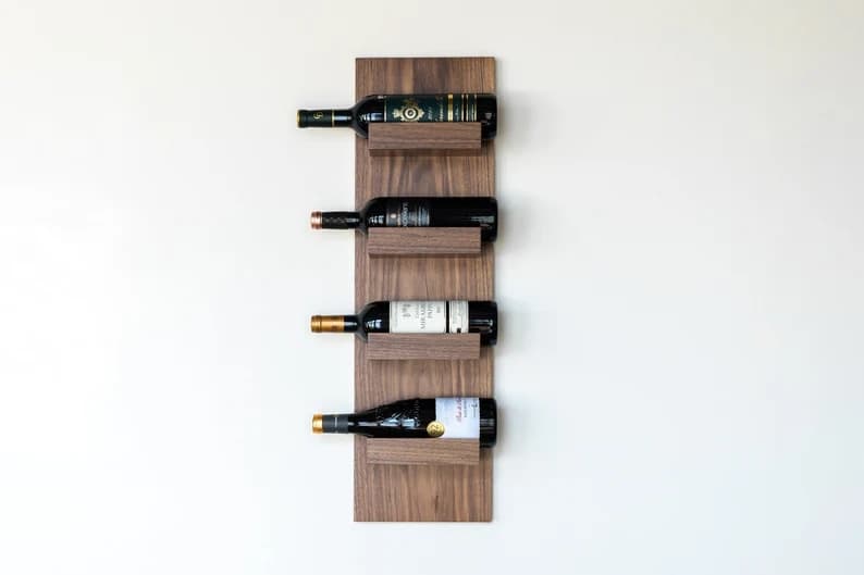 4. Solid Wood Wall Mounted Wine Bottle Rack 4. Solid Wood Wall Mounted Wine Bottle Rack