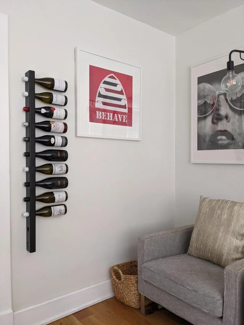 6. Black Wall Mounted Wine Rack 6. Black Wall Mounted Wine Rack