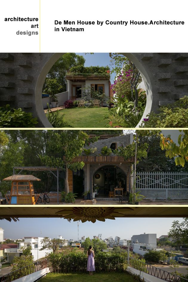 De Men House door Country House.Architectuur in Vietnam