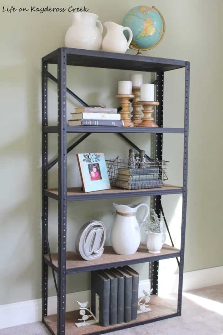 4. Black Industrial DIY Bookshelf with Wooden Shelves 4. Black Industrial DIY Bookshelf with Wooden Shelves