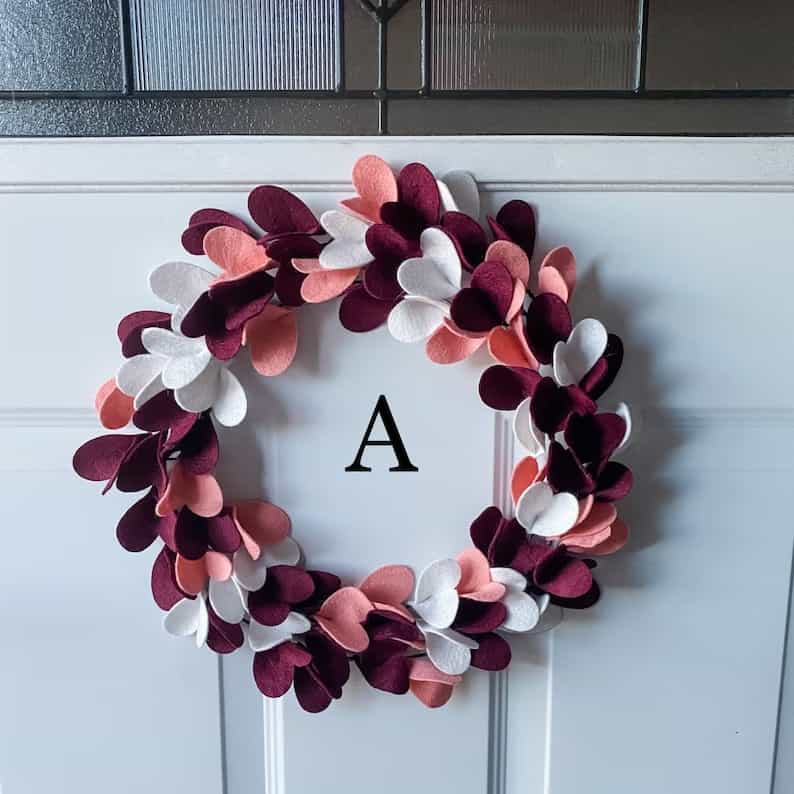 14. Felt Valentine’s Day Wreath 14. Felt Valentine’s Day Wreath