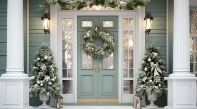Home door Christmas decoration.