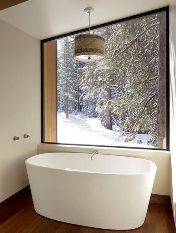 The Magic of Large Winter Windows in Your Bathroom