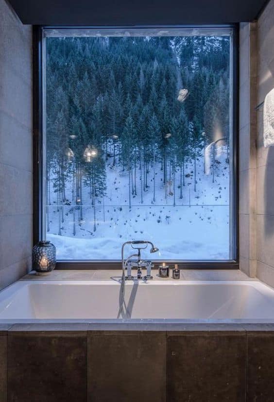 The Magic of Large Winter Windows in Your Bathroom