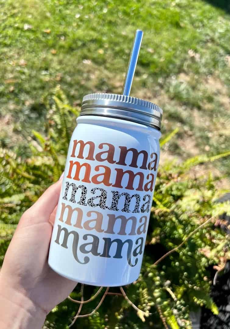 14. Cowprint Mama Stainless Mason Jar 14. Cowprint Mama Stainless Mason Jar