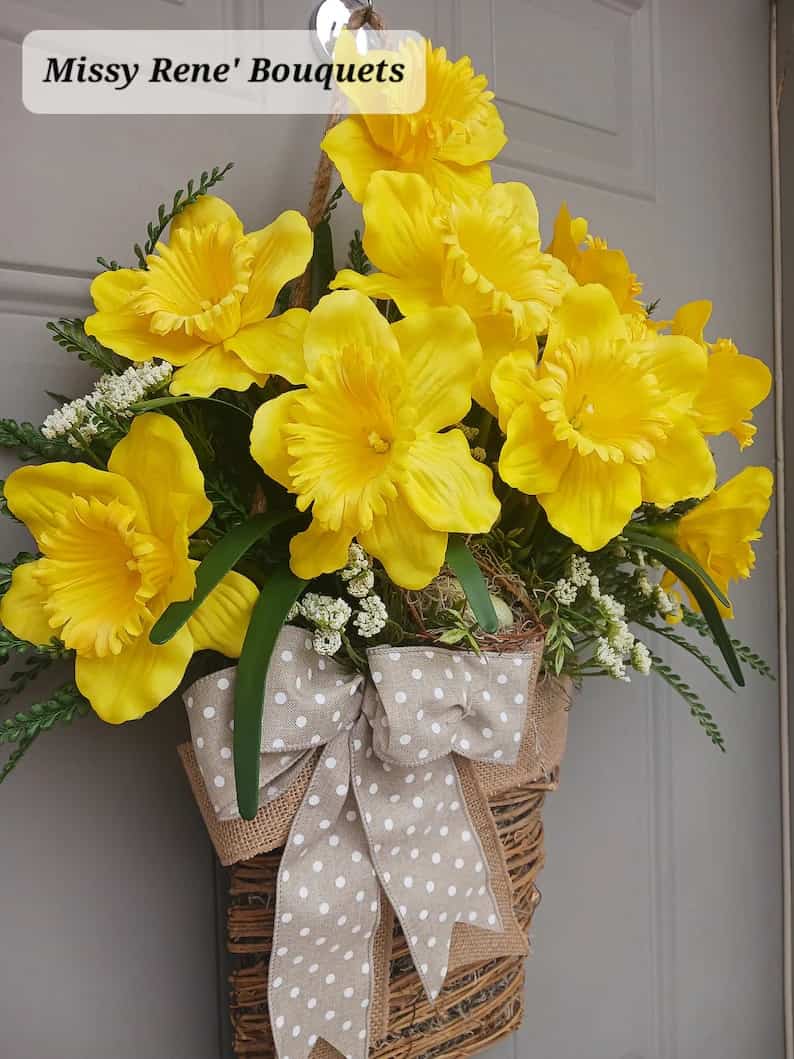 7. Daffodil Spring Basket Wreath 7. Daffodil Spring Basket Wreath