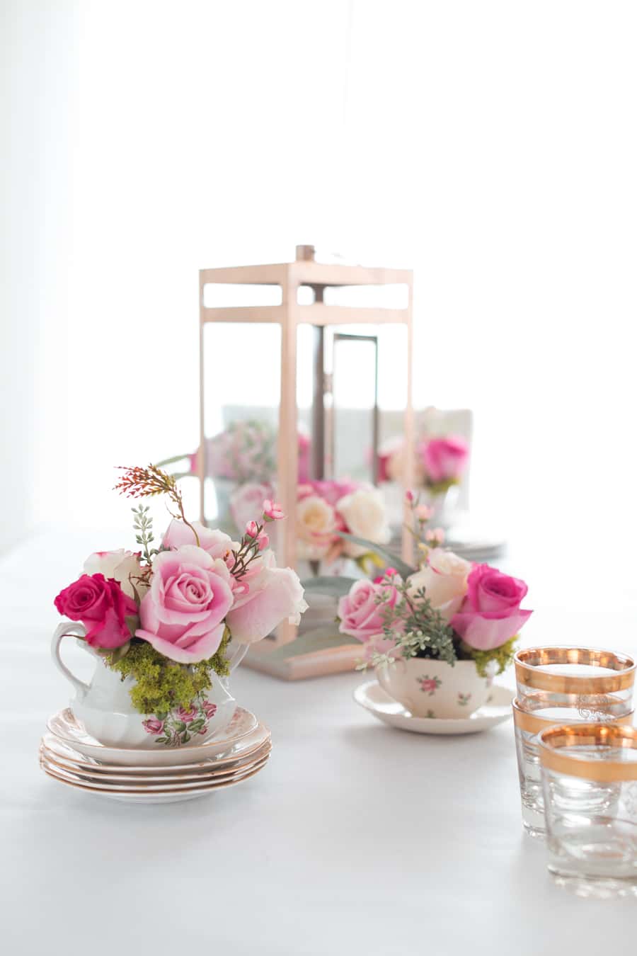 6. DIY Spring Tea Cup Flower Arrangement