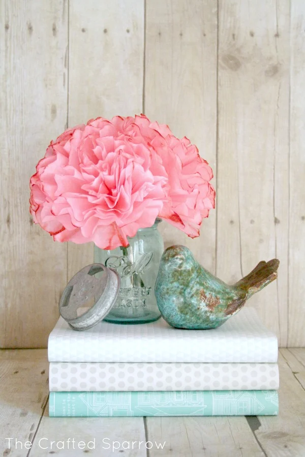7. DIY Coffee Filter Paper Peonies for Spring