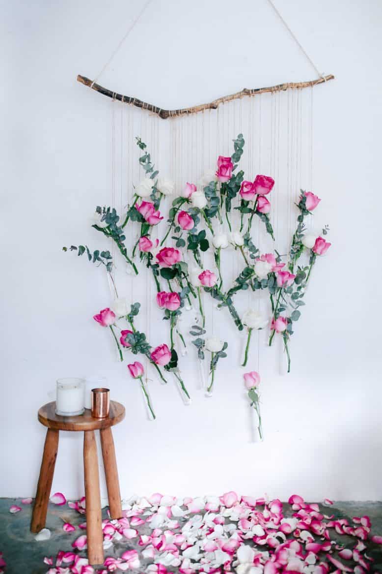 9. DIY Floral Vase Wall Hanging Decoration