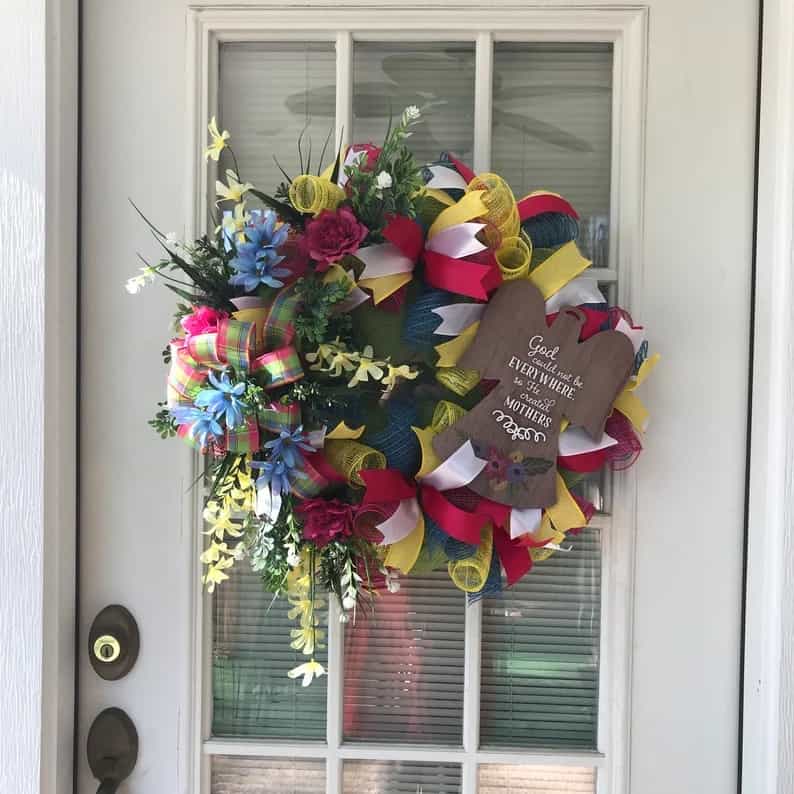 14. Floral Mothers Day Door Wreath 14. Floral Mothers Day Door Wreath