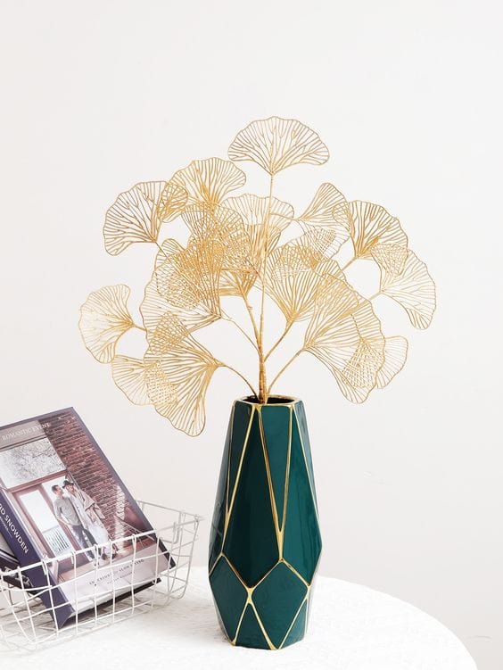 A Golden Ginkgo Biloba Branch Brings Art Deco Charm to Your Living Space A Golden Ginkgo Biloba Branch Brings Art Deco Charm to Your Living Space