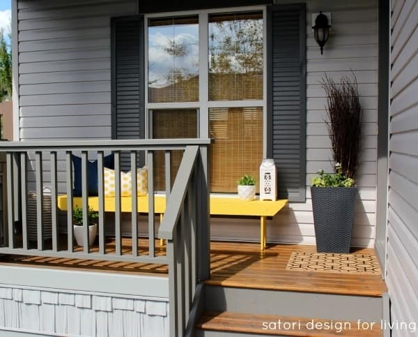 14. Colorful Garden Bench