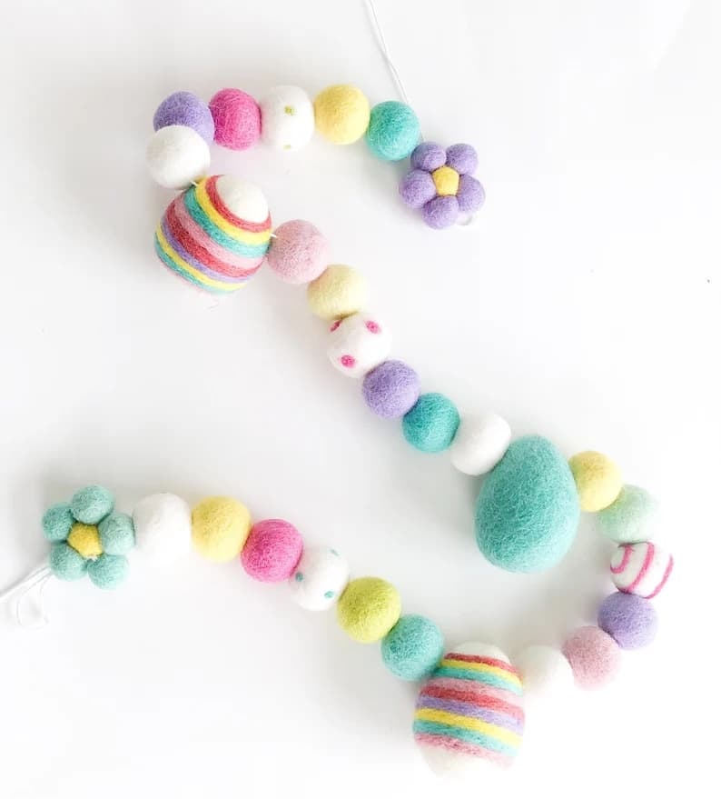 11. Spring Easter Felt Pom Pom Garland 11. Spring Easter Felt Pom Pom Garland