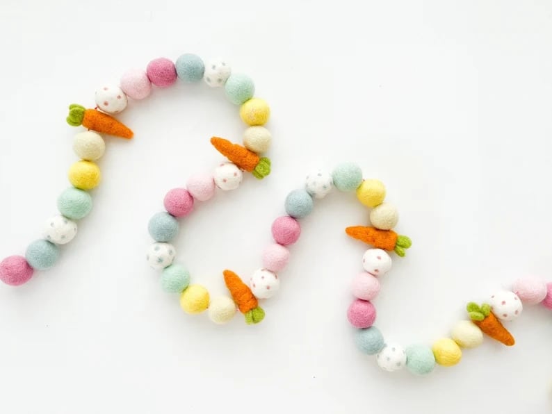 5. Spring Pastel Carrot Felt Ball Garland 5. Spring Pastel Carrot Felt Ball Garland