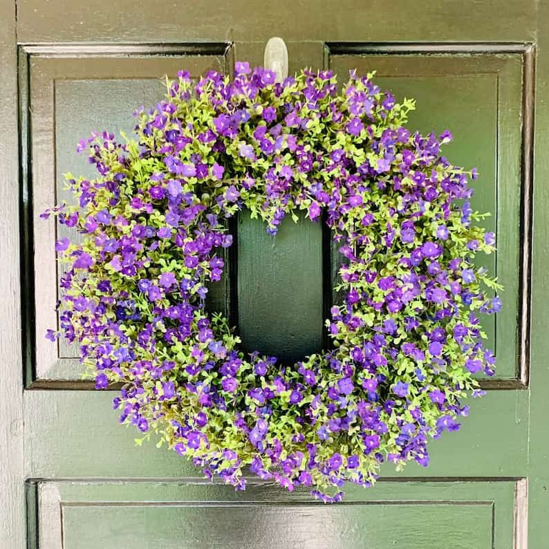 8. Floral Wreath with Purple Flowers