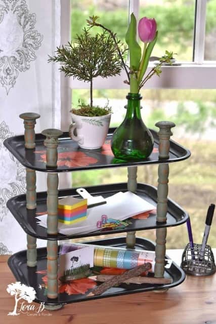 6. How to Upcycle Vintage Metal Trays into a Tiered Stand 6. How to Upcycle Vintage Metal Trays into a Tiered Stand