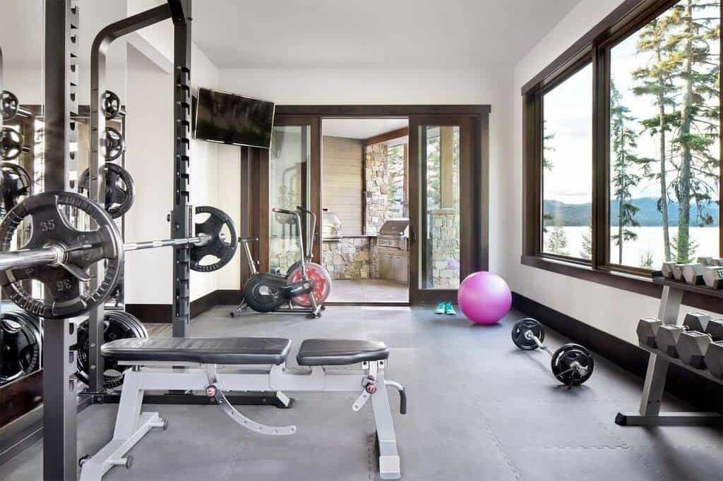 8. Home gym with a lake view 8. Home gym with a lake view