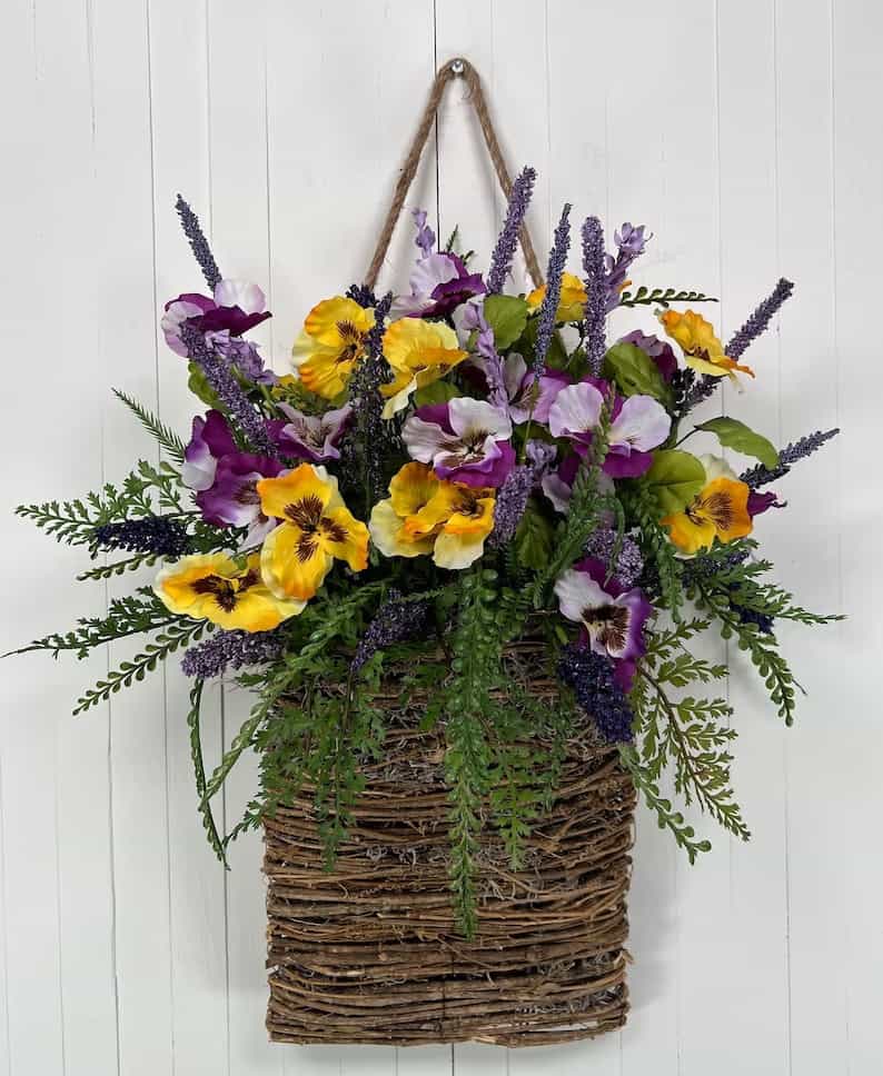 11. Spring Pansy and Lavender Hanging Basket 11. Spring Pansy and Lavender Hanging Basket