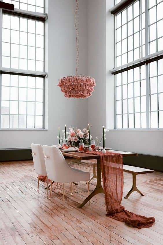Rustic Romance: Terracotta Boho Cheesecloth Table Runner