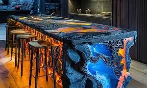 A Molten Marvel: Designing Your Kitchen with Lava-Inspired Islands