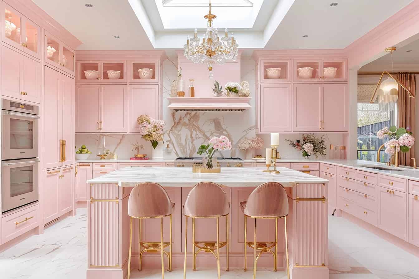 33 Gorgeous Barbie Pink Kitchen Design Ideas That Evoke Playful Elegance