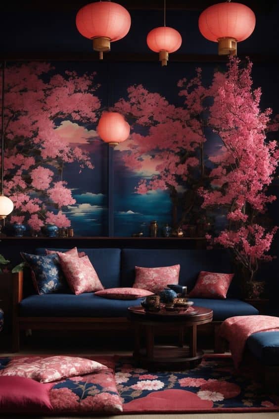 Sakura Twilight Lounge Japanese Wall Decor Inspired by Nature Sakura Twilight Lounge Japanese Wall Decor Inspired by Nature