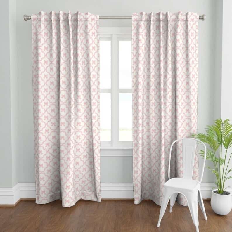 1. Pink Bow Curtain 1. Pink Bow Curtain