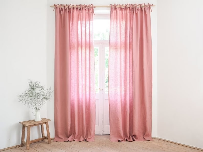 3. pink linen Coquette curtain 3. pink linen Coquette curtain