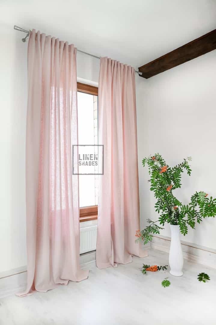 9. Coquette pink linen curtain 9. Coquette pink linen curtain