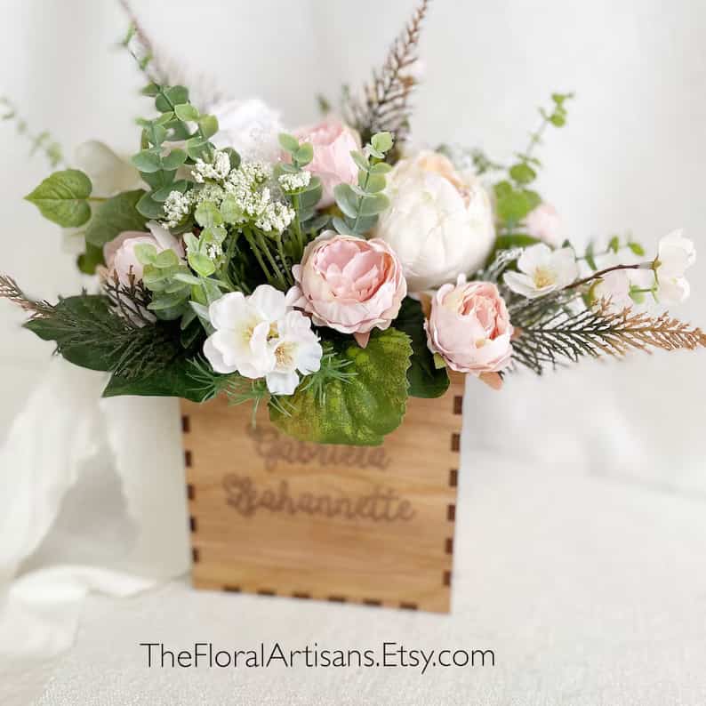3. Wooden Box Floral Centerpiece 3. Wooden Box Floral Centerpiece
