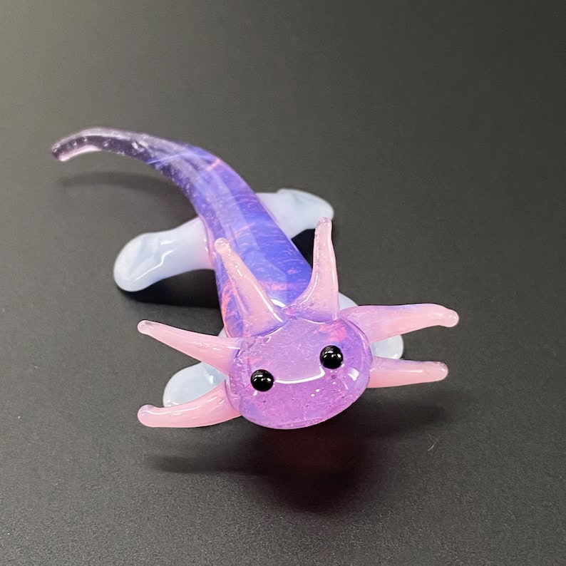 5. Baby Axolotl Coquette Glass Sculpture