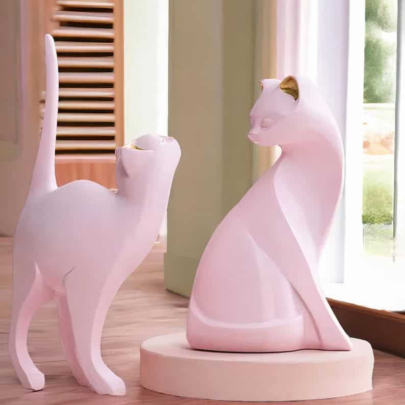 9. Pink Cat Sculptures