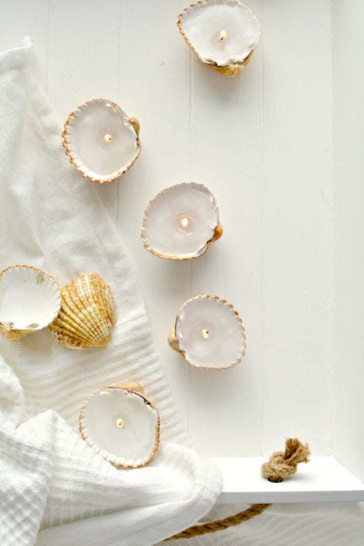 7. DIY Handmade shell candles 7. DIY Handmade shell candles