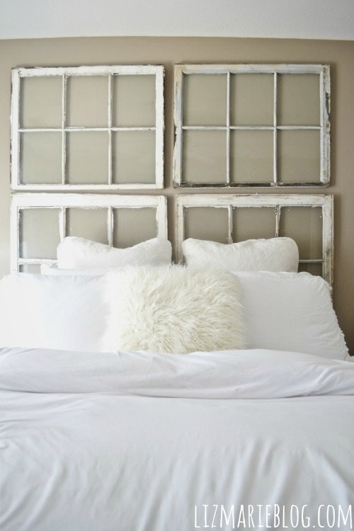 6. DIY Antique Window Headboard 6. DIY Antique Window Headboard