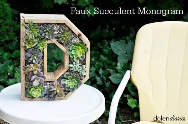 1. DIY Faux Succulent Monogram