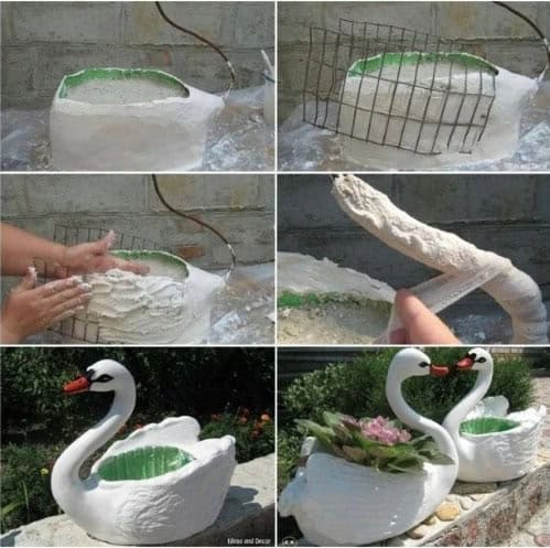 4. Upcycled Plastic Bottle Garden Geese