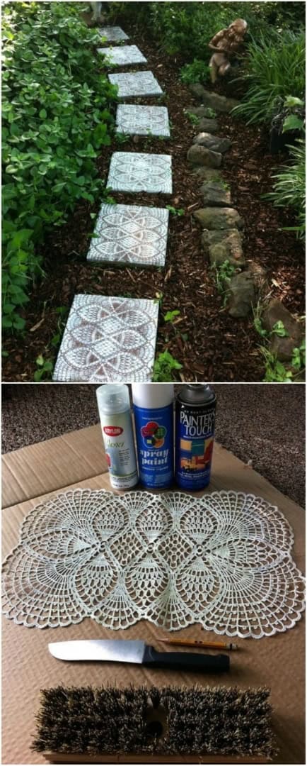 6. DIY Lace Stepping Stones
