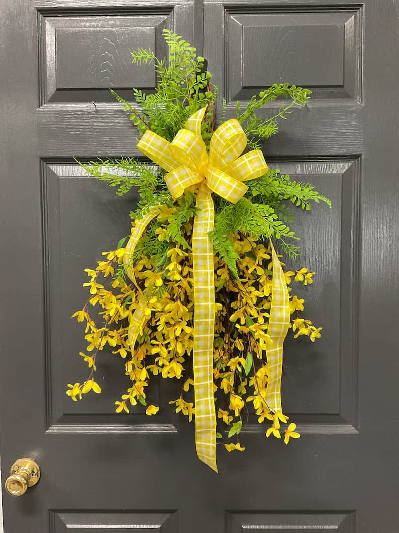 15. Yellow Forsythia Spring Door Décor 15. Yellow Forsythia Spring Door Décor