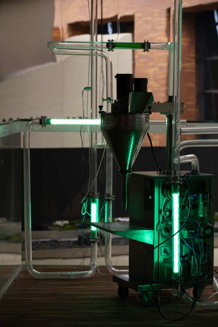 Tactile Matrices Detail of tiled and steel surfaces creating a tactile, patterned field.