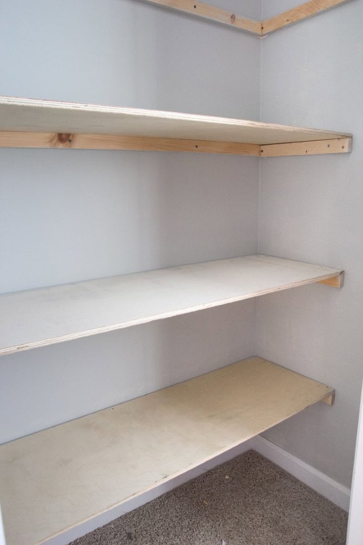 1. Basic DIY closet shelving