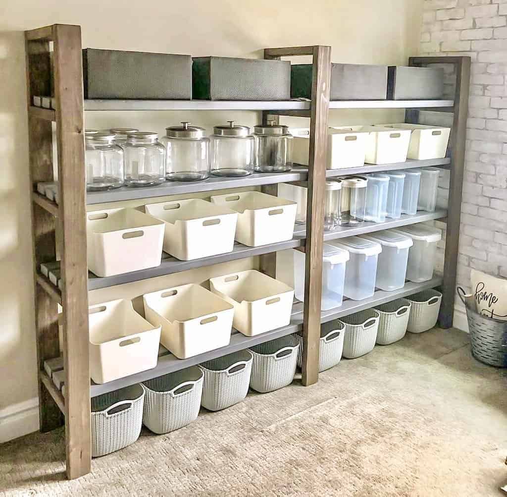 10. Freestanding pantry shelves