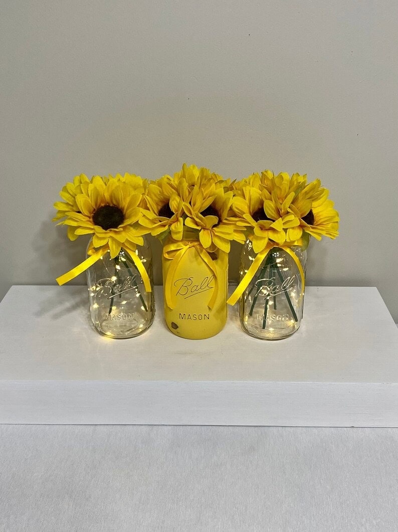8. Summer Mason Jar Centerpiece 8. Summer Mason Jar Centerpiece