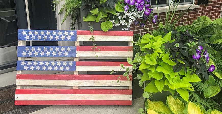 9. DIY Light-Up Pallet Flag 9. DIY Light-Up Pallet Flag