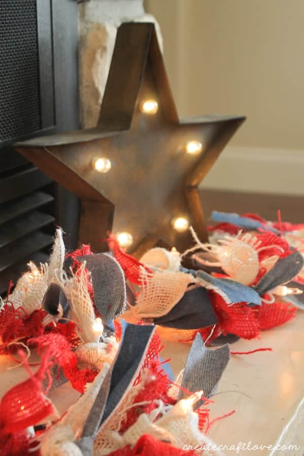 1. Denim and Burlap Lighted Garland 1. Denim and Burlap Lighted Garland