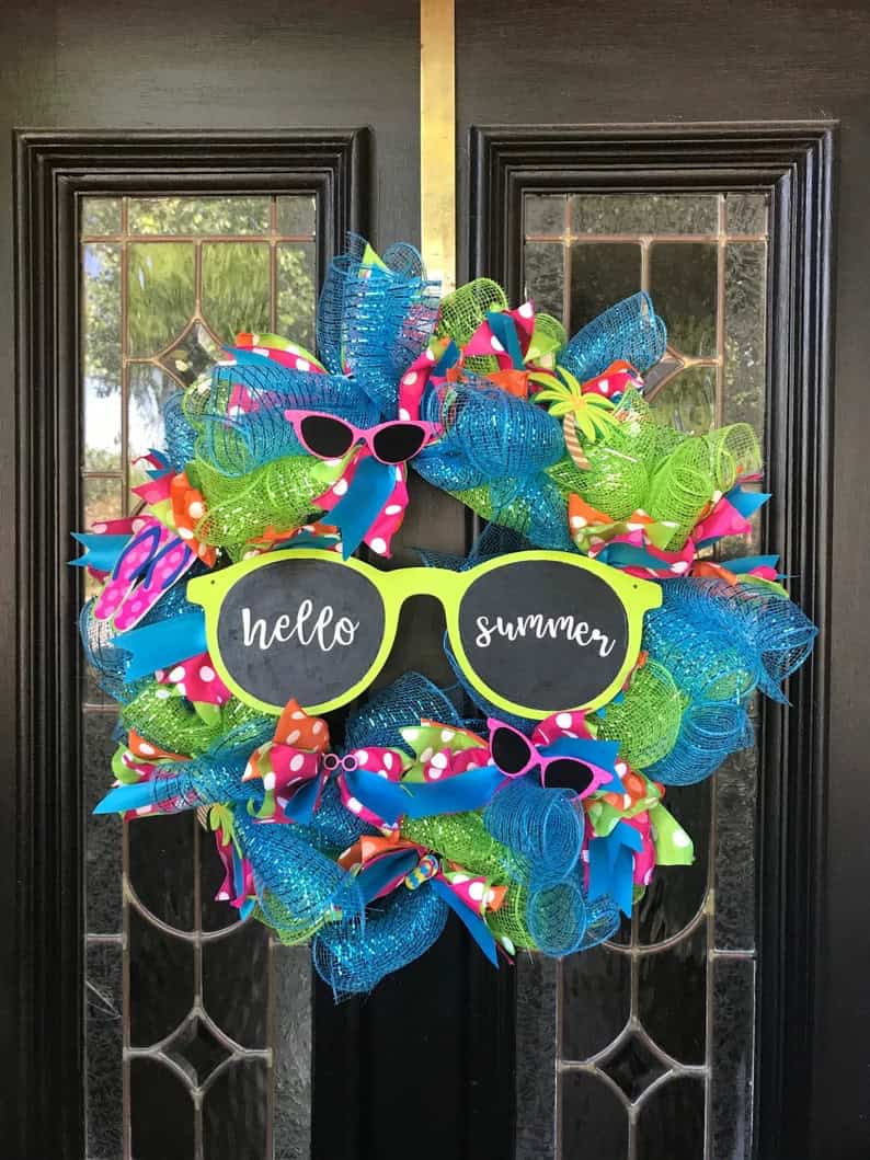 14. Summer Sunglasses Door Wreath 14. Summer Sunglasses Door Wreath