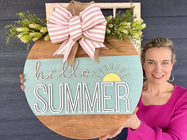 9. Hello Summer Door Hanger 9. Hello Summer Door Hanger