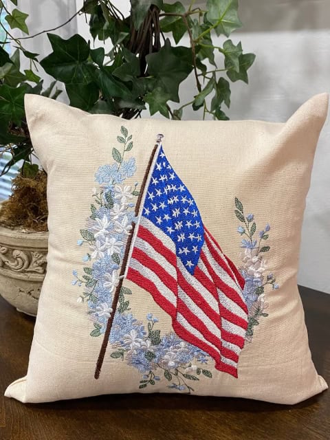 15. Handmade Patriotic Flag Pillow Cover 15. Handmade Patriotic Flag Pillow Cover
