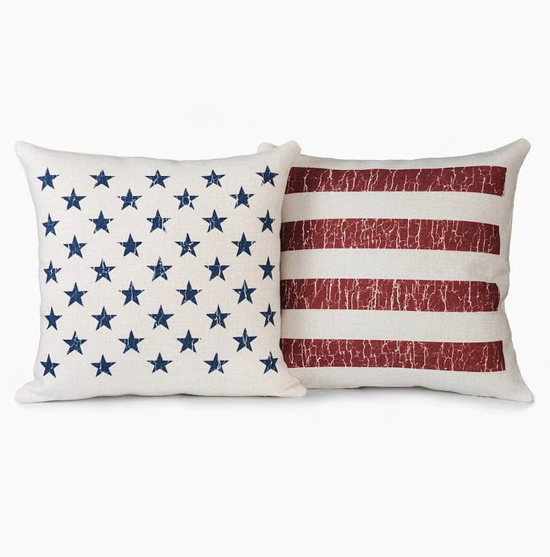2. July 4th American Flag Farmhouse Pillow Set 2. July 4th American Flag Farmhouse Pillow Set
