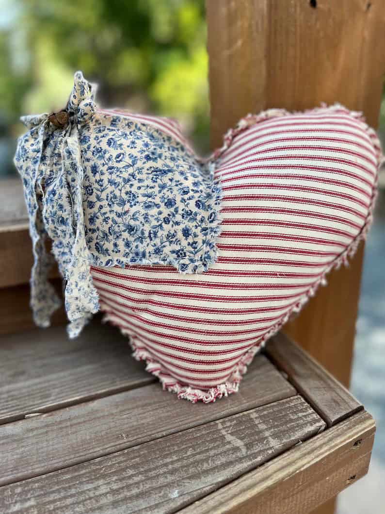 8. Primitive American Flag Heart Pillow 8. Primitive American Flag Heart Pillow